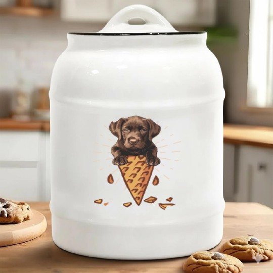 Labrador Lover CHOCOLATE LAB Ice Labrador Ceramic Cookie Jars