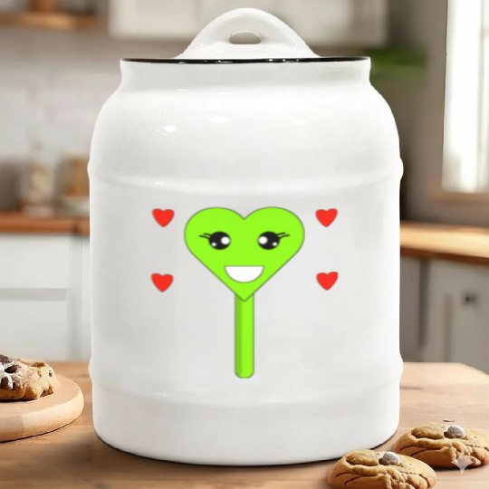 Cuttie Green Lollipop Ceramic Cookie Jars