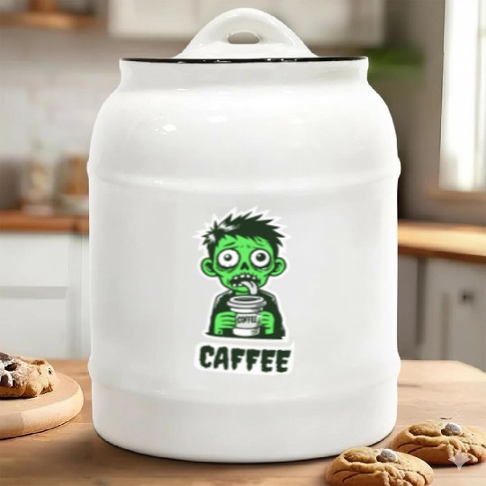 Zombie Coffee Lovers Ceramic Cookie Jars