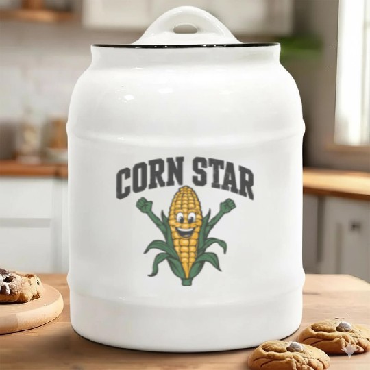 Funny Farm Food Ceramic Cookie Jars Corny Cob Farmer Corn Star
