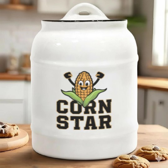 Funny Farm Food Ceramic Cookie Jars Corny Cob Farmer Corn Star