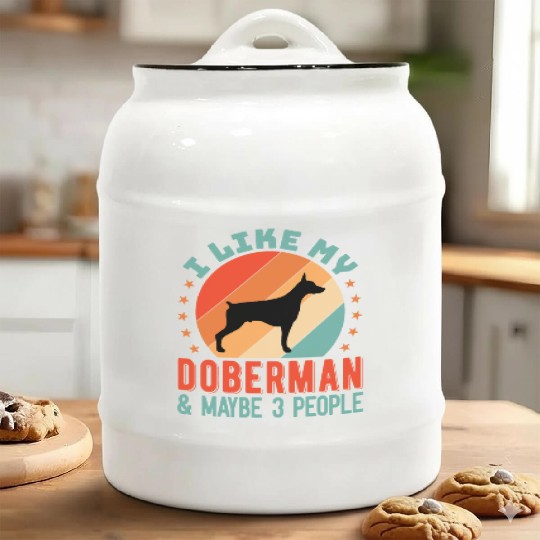 Doberman Pinscher Dog Puppy Owner Ceramic Cookie Jars