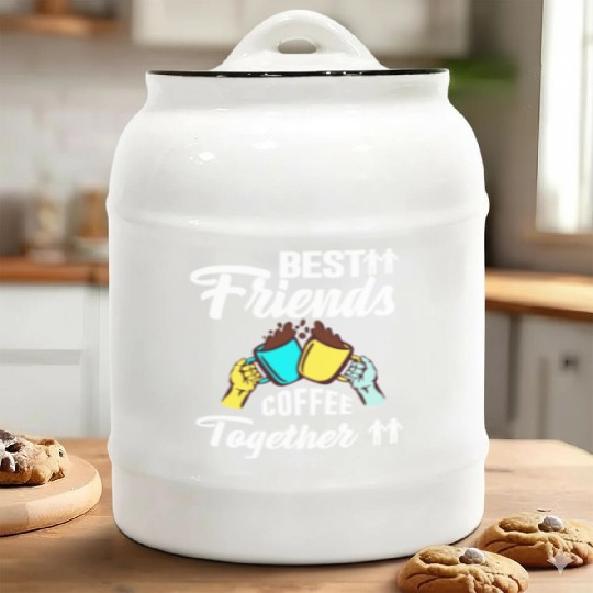 Best Friend Coffee Together - Friendship Day Ceramic Cookie Jars