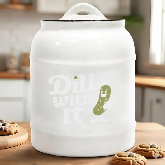 Dill With It Funny Pickle Character Ceramic Cookie Jars
