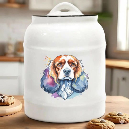 American Cocker Spaniel Watercolor Ceramic Cookie Jars