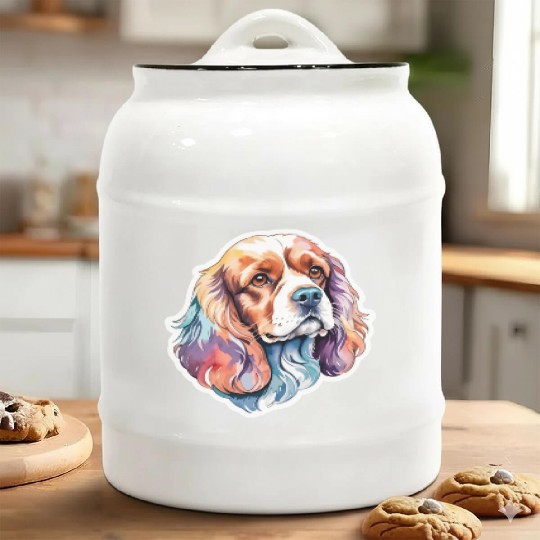 American Cocker Spaniel Watercolor Ceramic Cookie Jars