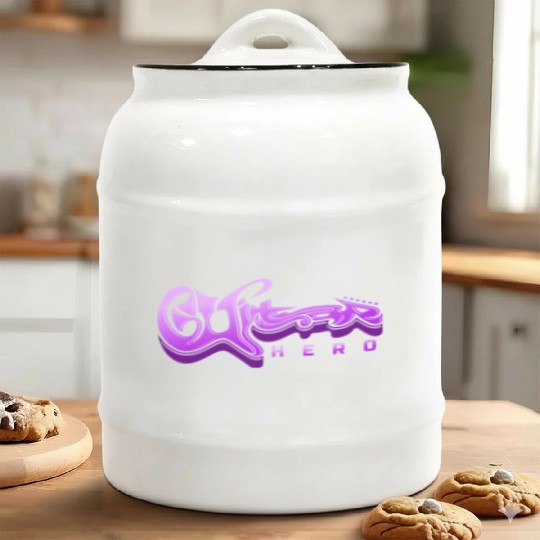 Guitar Hero - Typography Design Ceramic Cookie Jars