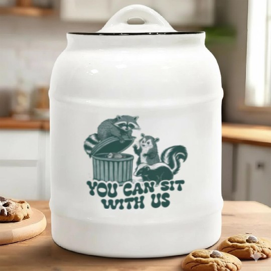 You Can Sit With Us Funny Awesome Ceramic Cookie Jars