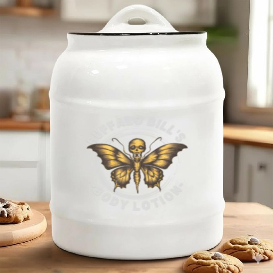 Vintage Distressed Buffalo Bill s Body Lotion Ceramic Cookie Jars