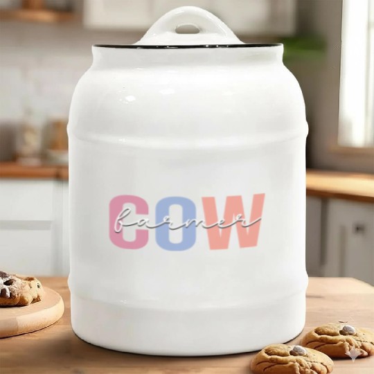 Cow Farmer Farming Herd Rancher Ceramic Cookie Jars