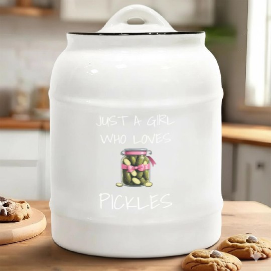 Just A Girl Who Loves Pickles - Pickle Lover Ceramic Cookie Jars