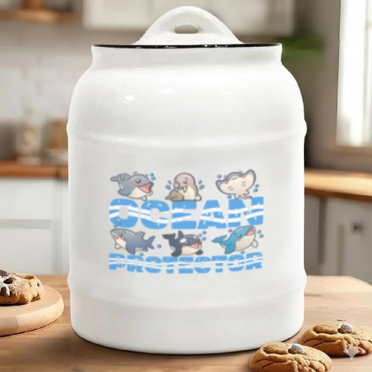 Environmental protection nature conservation Ocean Ceramic Cookie Jars