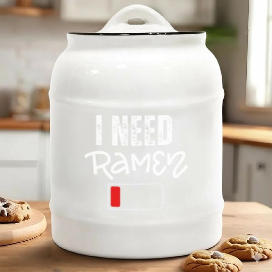 I Need Ramen Japan Funny Noodle Ramen Ceramic Cookie Jars