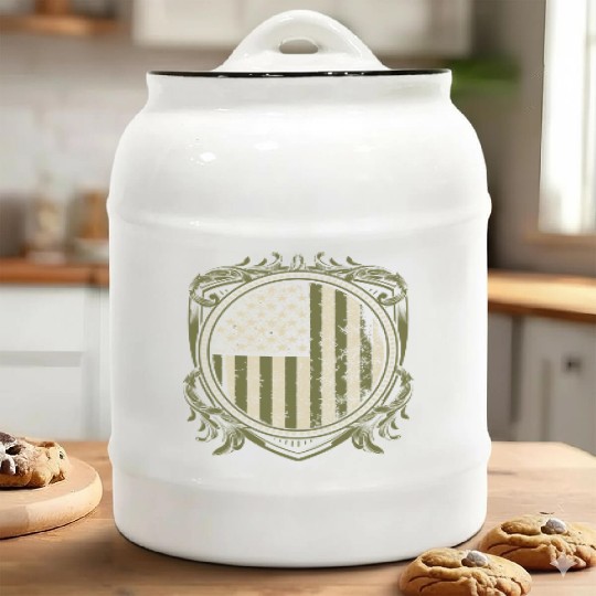 Veteran Design - US Veteran Crest Ceramic Cookie Jars