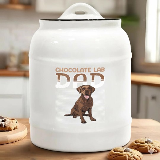 Labrador CHOCOLATE LAB DAD Labrador Owner Ceramic Cookie Jars
