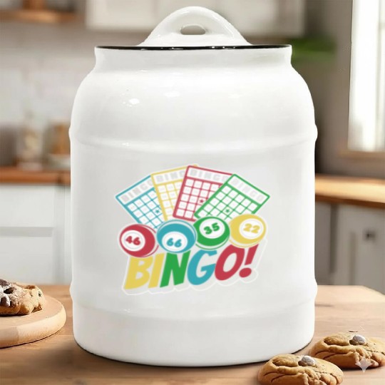 Daubers Professional Caller Bingo Lover Bingo Ceramic Cookie Jars