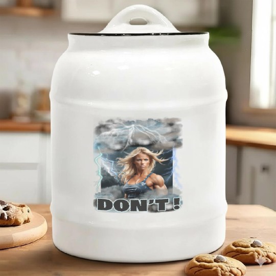 "Don't" Gym design Ceramic Cookie Jars