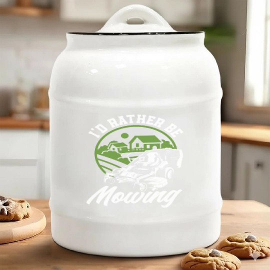 Landscaper Gardener Horticulture Lawn Mowing Ceramic Cookie Jars