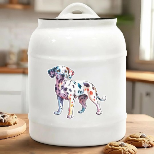 Dalmatian Dog Watercolor Ceramic Cookie Jars