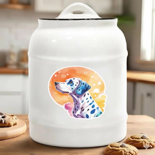 Dalmatian Dog Watercolor Ceramic Cookie Jars