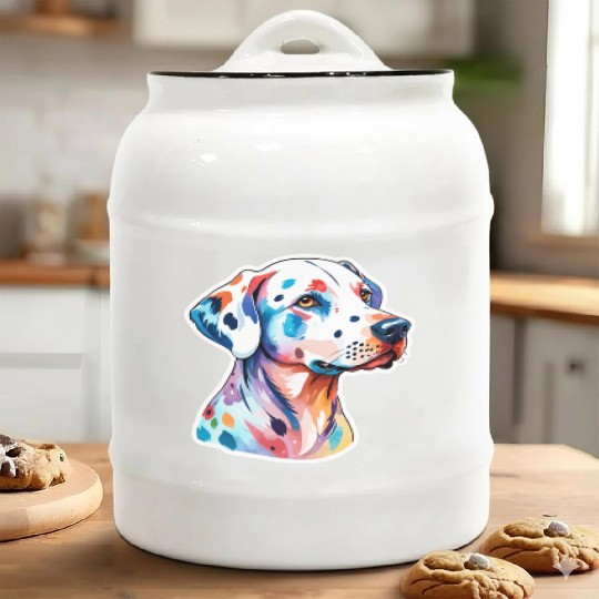 Dalmatian Dog Watercolor Ceramic Cookie Jars