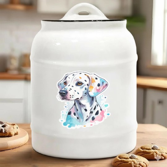 Dalmatian Dog Watercolor Ceramic Cookie Jars