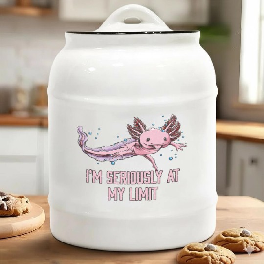 Im Seriously at My Limit Axolotl Memes Salamander Ceramic Cookie Jars