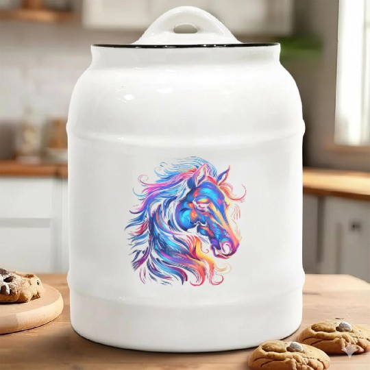 Horse Beautiful Graphic Ceramic Cookie Jars