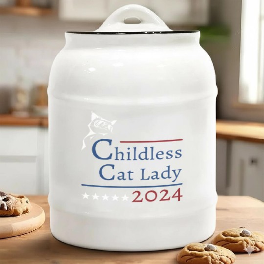 "Childless Cat Lady" Kamala Harris 2024 Ceramic Cookie Jars