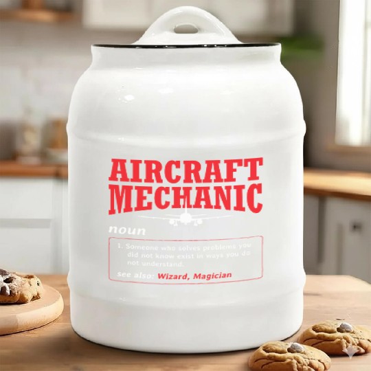 Aircraft Mechanic Definition Airplane Aircraft Ceramic Cookie Jars