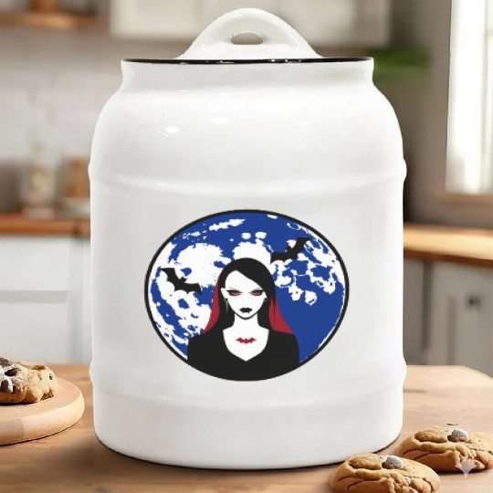 Scary Vampire Lady Halloween Ceramic Cookie Jars girls women
