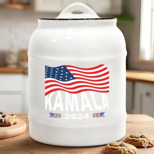 Kamala Harris 2024 For President Campaign Design Ceramic Cookie Jars