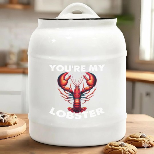 Friends You're My Lobster Valentine's Day Quote Ceramic Cookie Jars
