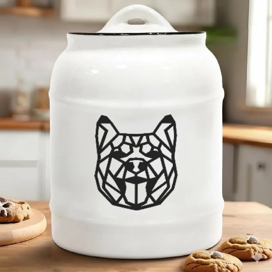 Husky Geo-Howl: Bold Designs for Winter Warriors Ceramic Cookie Jars