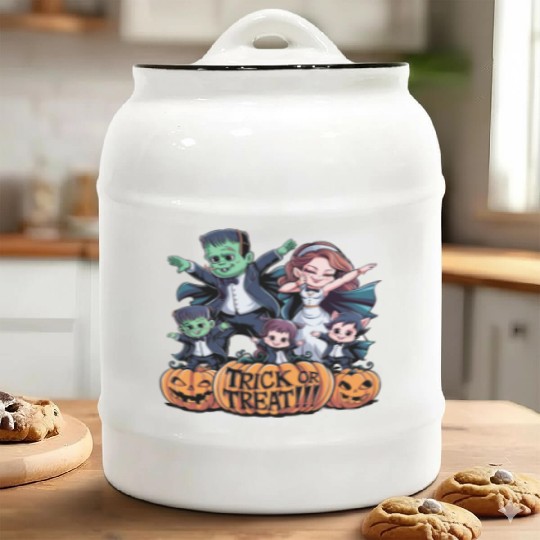 halloween Franken n Werewolf family Ceramic Cookie Jars