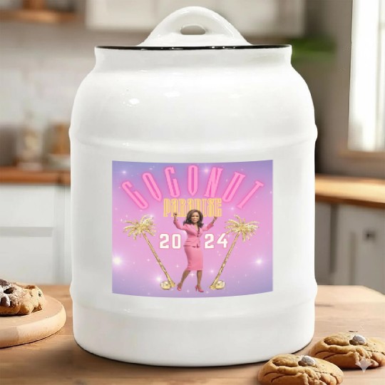 Kamala Harris 2024 Madam President and Coconut Mem Ceramic Cookie Jars