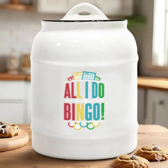 All I Do Is Yell Bingo Professional Caller Ceramic Cookie Jars