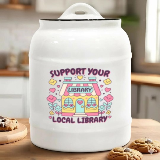 Support Your Local Library Ceramic Cookie Jars