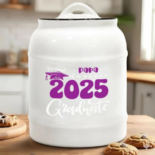 Proud Papa Graduate 2025 Senior Class of 2025 Grad Ceramic Cookie Jars