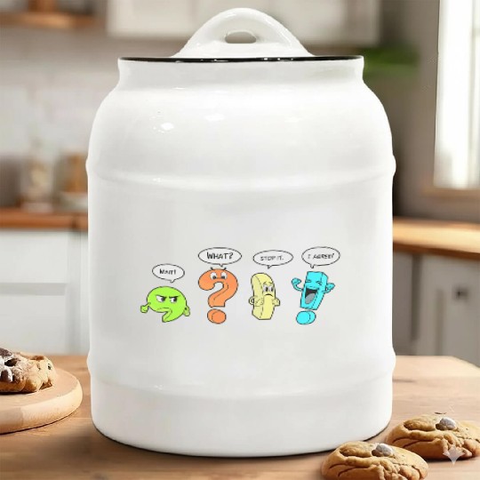 Punctuation Party English Teacher Wait What Stop F Ceramic Cookie Jars