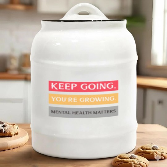 Keep Going,You're Growing Anxiety Mental Health Ceramic Cookie Jars