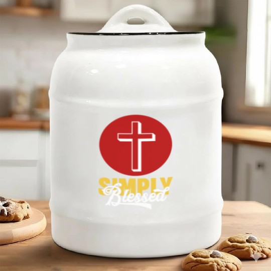 Simply Blessed Love Jesus Christian Ceramic Cookie Jars
