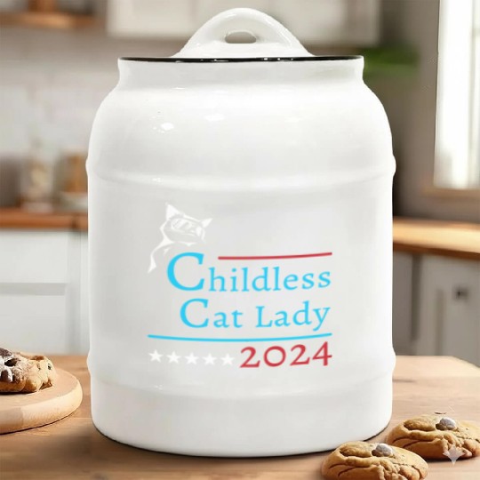 "Childless Cat Lady" Kamala Harris 2024 Ceramic Cookie Jars