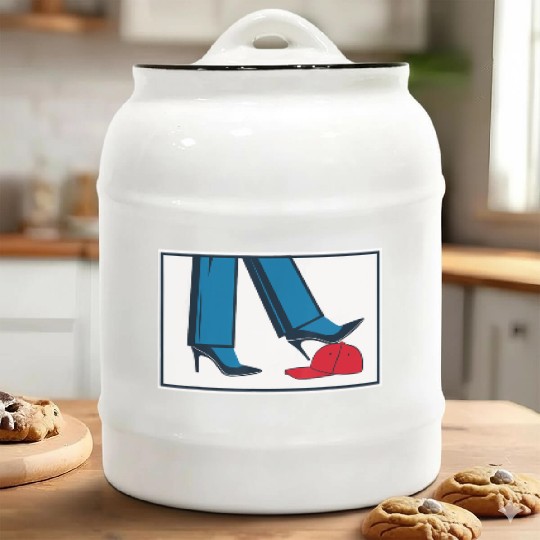 Kamala Harris Heels Stepping On Maga Hat Ceramic Cookie Jars
