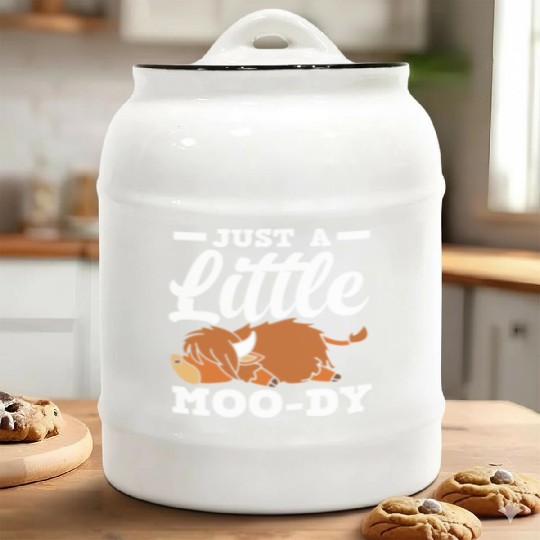 Just A Little Moody Highland Cow Ceramic Cookie Jars