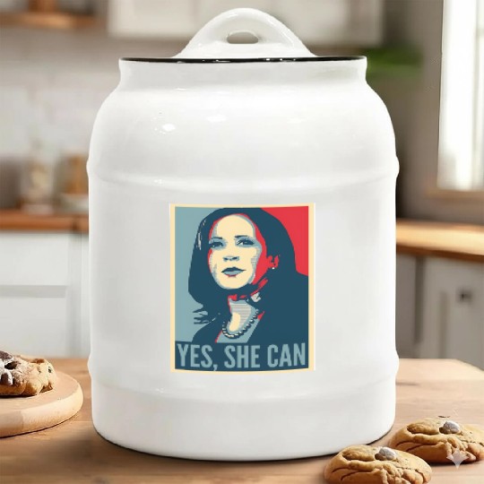 Kamala Harris USA Election Yes SHE CAN Ceramic Cookie Jars