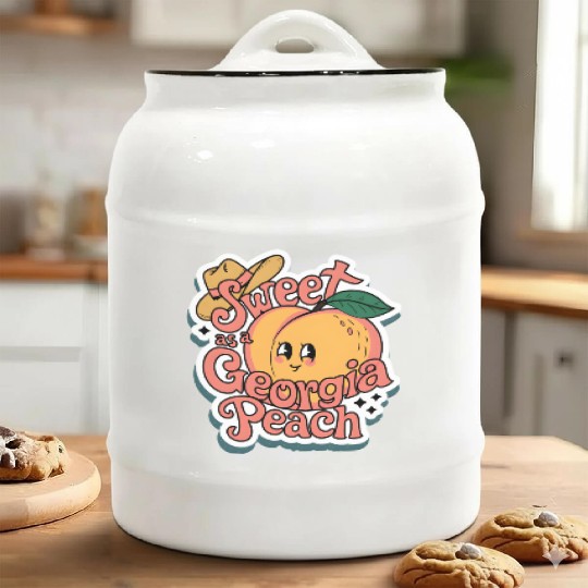 Sweet as a Georgia Peach Sticker.t-shits Ceramic Cookie Jars