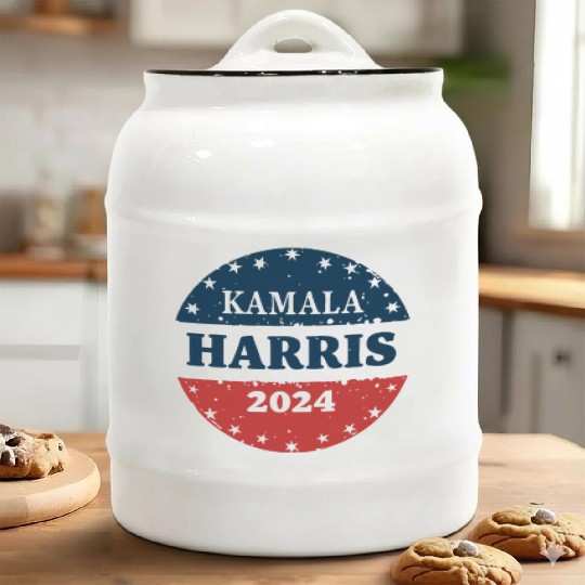 Kamala Harris 2024: A Star-Spangled Campaign Ceramic Cookie Jars