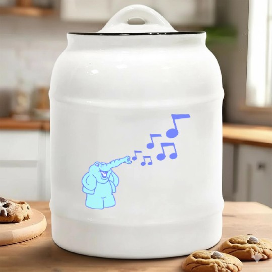 Cute Elephant music nout Toot Trunk Trumpet Comic Ceramic Cookie Jars