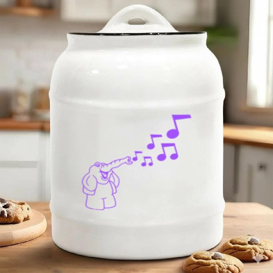 Cute Elephant music nout Toot Trunk Trumpet Comic Ceramic Cookie Jars